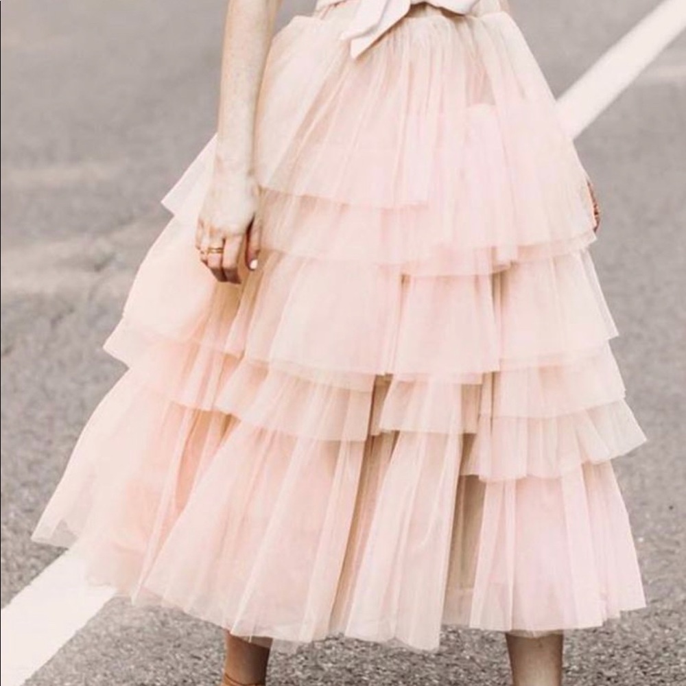 COPY - NWT Layered tulle skirt in nude pink